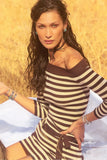 x BELLA HADID Saloon Knit Mini Dress Cowboy Stripe