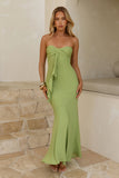 Flirt With Purpose Strapless Maxi Dress Green