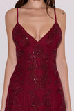wine hand beaded embellished mini dress limited edition