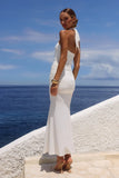 ALOLA HALTER MAXI DRESS WHITE