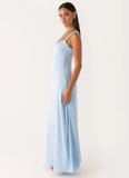 Odette Satin Maxi Dress Blue