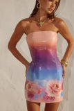 IBIZA STRAPLESS SEQUIN MINI DRESS NADIA PINK OMBRE