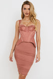 antique rose corset midi dress