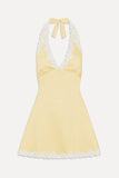 Audrey Satin Mini Dress Whipped Butter Dottie