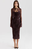 bitter chocolate lace corset midi dress bolero