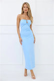 Stylish Days Strapless Maxi Dress Blue
