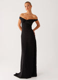 Melany Maxi Dress Black Polka Dot