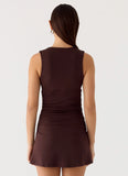 Cherry Sky Mini Dress Chocolate
