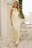 Silken Intent One Shoulder Maxi Dress Yellow