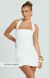 Tamika Mini Dress Line Mini Dress in Off White