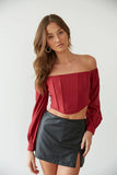 Haley Puff Sleeve Corset Top