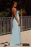 ELLERBY FRILL TRIM MAXI DRESS SKY BLUE