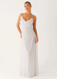 Harri Maxi Dress White Polka Dot