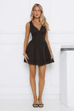 Be Mine Main Embroidered Mini Dress Black