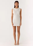 Tuscan Glow Chiffon Mini Dress Ivory