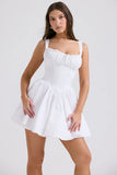 white cotton mini dress