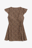 Lucy Wrap Mini Dress Baby Leopard