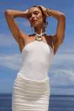 ALOLA HALTER MAXI DRESS WHITE