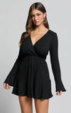 The Next Step Mini Dress Long Sleeve Dress in Black