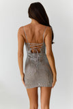 Fab Vibe Dress Brown Sequin