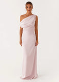 Heart Of Glass Satin Maxi Dress Pink