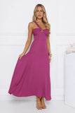 Glossed Edge One Shoulder Maxi Dress Plum