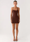 Palm Beach Mini Dress Chocolate