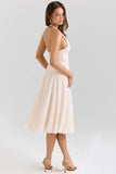 vintage cream georgette halter sundress