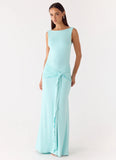 Fault Line Maxi Dress Aqua