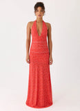Esme Maxi Dress Magenta Red Rose