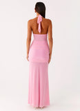 Miyah Halter Hardware Maxi Dress Baby Pink