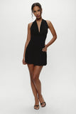 Bowery Cowl Neck Mini Dress Black