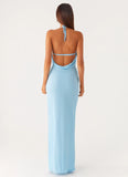Just A Kiss Cowl Maxi Dress Turquoise