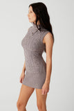 Storm Cable Cloud Knit Mini Dress Dark Pearl