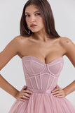 french rose tulle midi dress sale