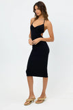Benetar Terry Halter Dress Black