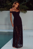 SHAYLA OFF SHOULDER MAXI DRESS BLACK