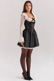 black lace ruffle mini dress sale