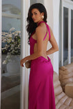 CHARA LOW CROSS BACK MAXI DRESS MAGENTA