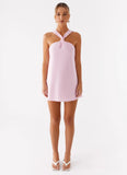 Keira Linen Micro Mini Dress Pink