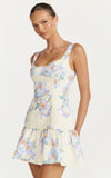 Astra Mini Dress Balconette Bodice Drop Waist Dress in Astra Posey Floral Print