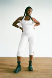 Warm Up Cutout High Waist Capri Pants Icy Gray
