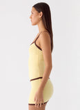 Felicia Asymmetrical Mini Dress Yellow
