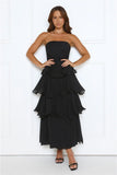 Wedding Adventure Strapless Maxi Dress Black