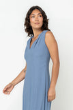 Noah Midi Dress in Blue