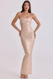 champagne bandage maxi dress limited edition