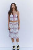 Sienna Floral Midi Skirt Bisous Lace