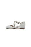 Crystal Strap Lace Round Toe Flats