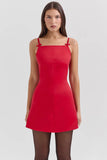 scarlet square neck a line mini dress sale