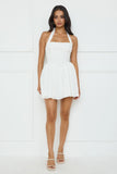 Pretty Glam Halter Mini Dress White